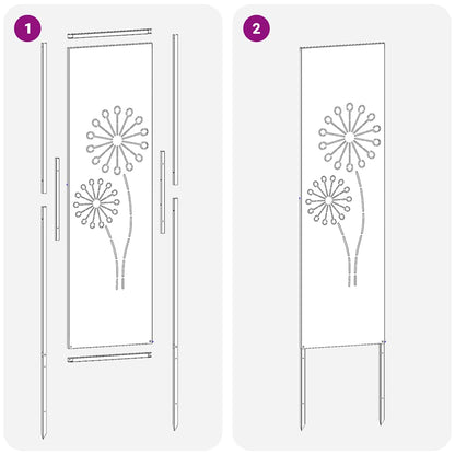 Garden Privacy Screen White 32 x 140 cm Cold-rolled steel