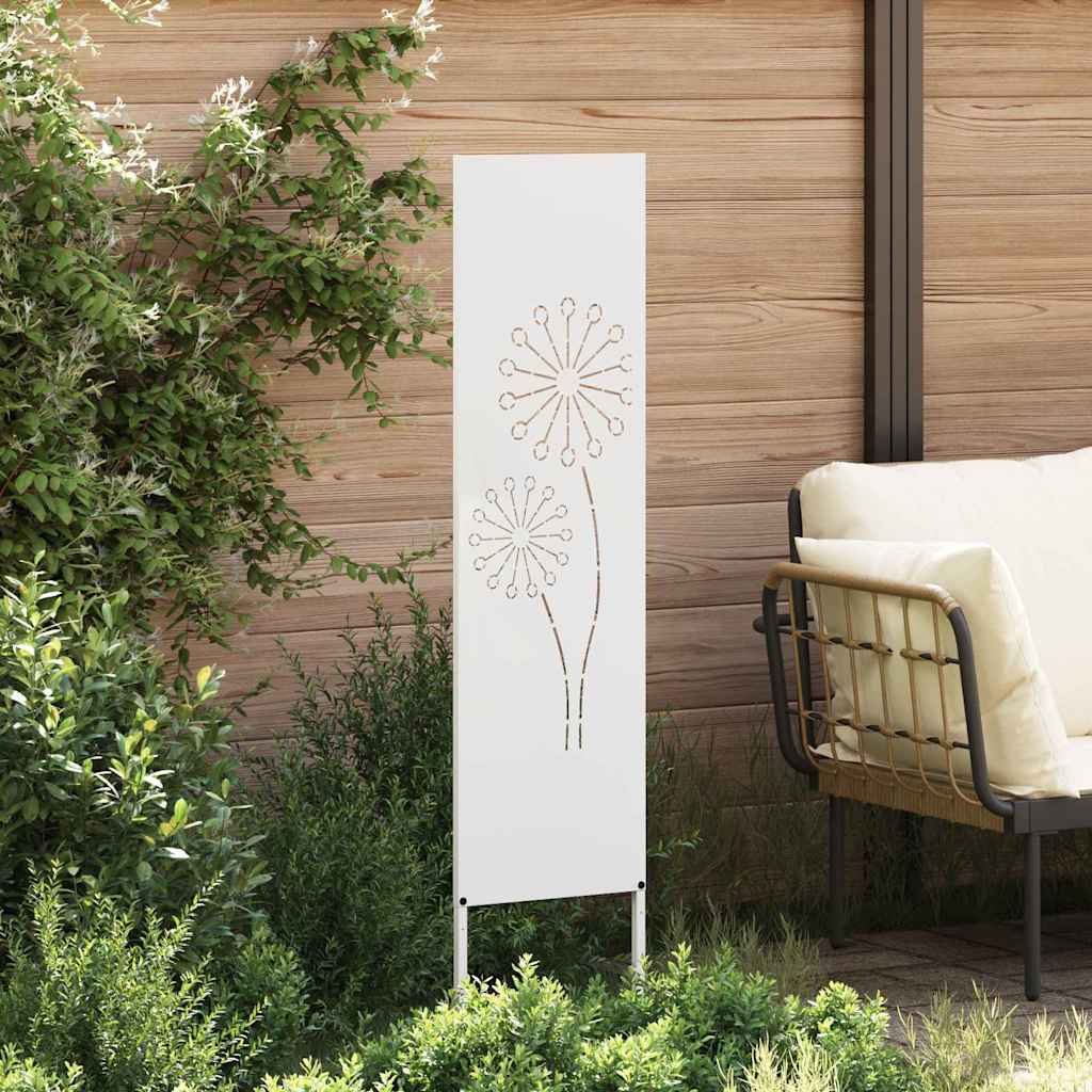 Garden Privacy Screen White 32 x 140 cm Cold-rolled steel