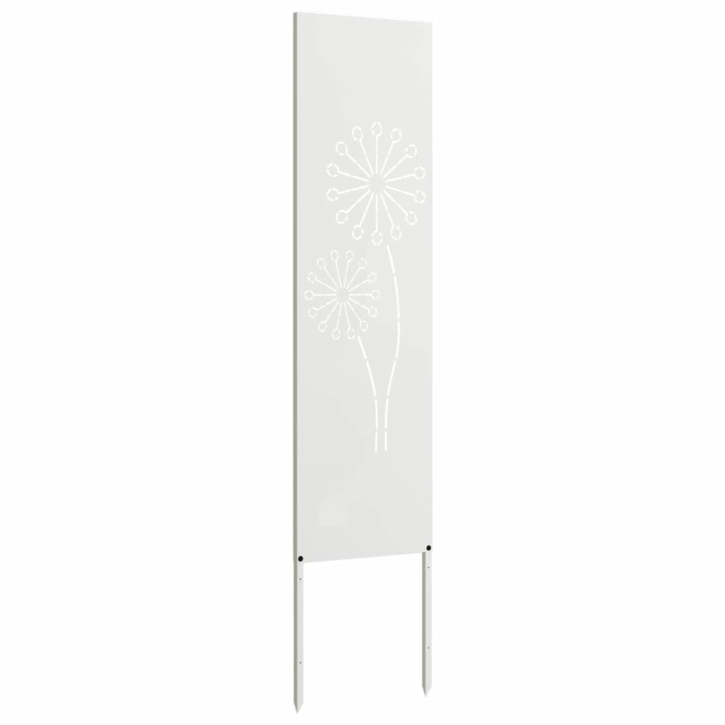 Garden Privacy Screen White 32 x 140 cm Cold-rolled steel