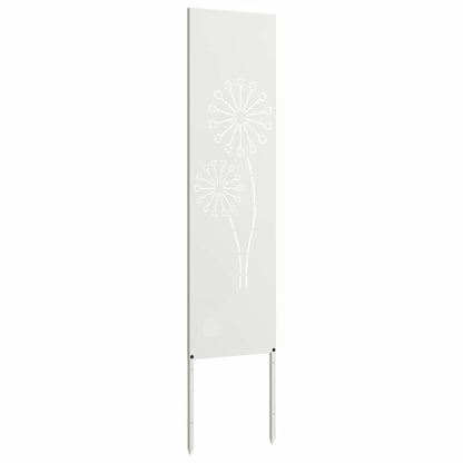 Garden Privacy Screen White 32 x 140 cm Cold-rolled steel
