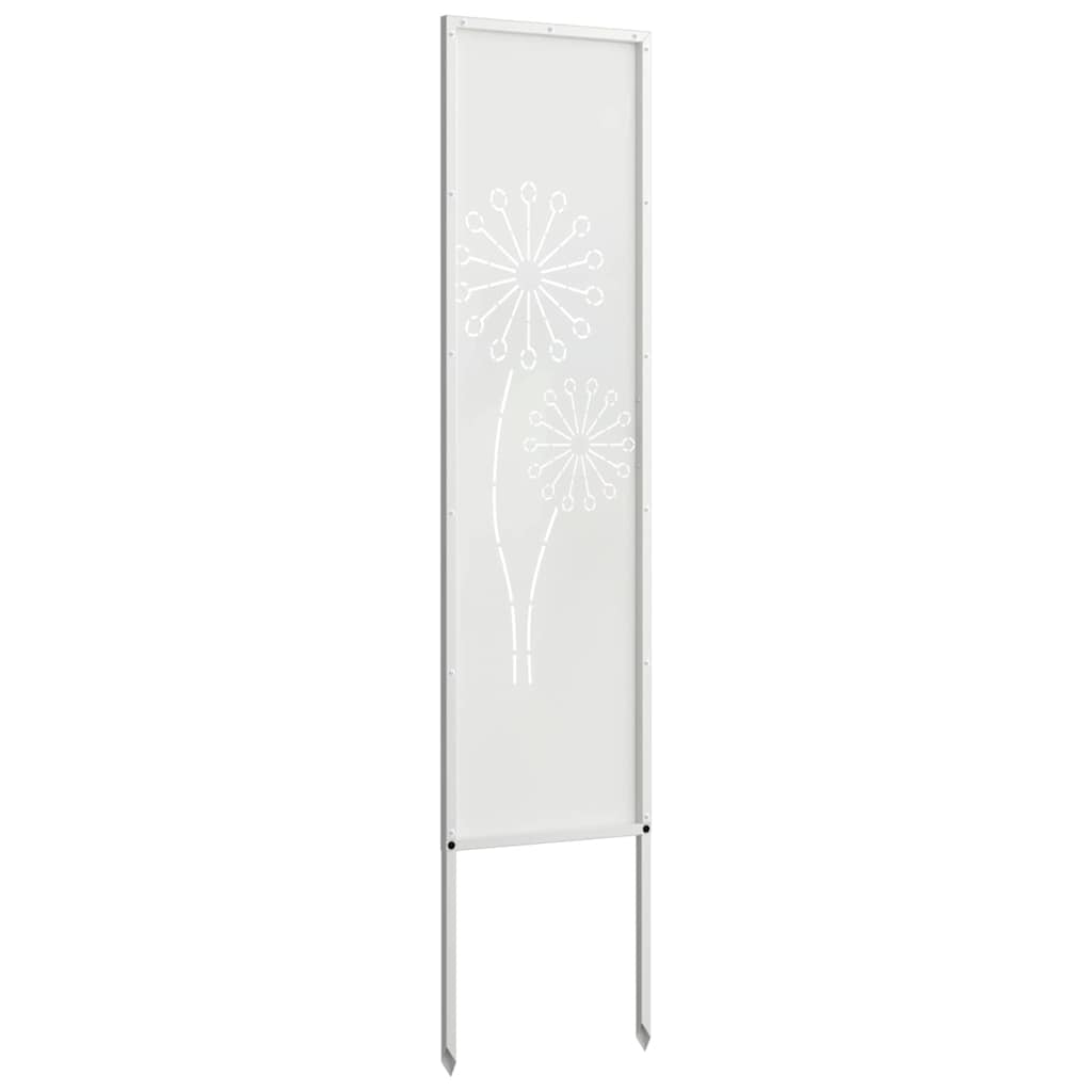 Garden Privacy Screen White 32 x 140 cm Cold-rolled steel