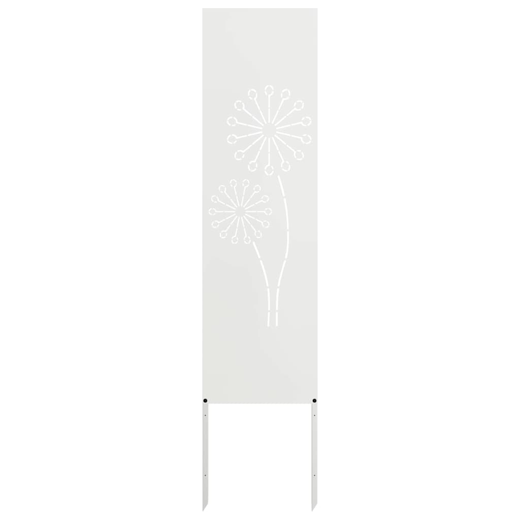 Garden Privacy Screen White 32 x 140 cm Cold-rolled steel