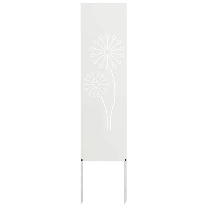 Garden Privacy Screen White 32 x 140 cm Cold-rolled steel