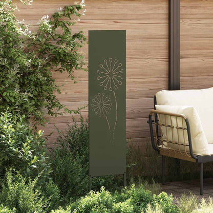 Garden Privacy Screen Olive green 32 x 140 cm Cold-rolled steel