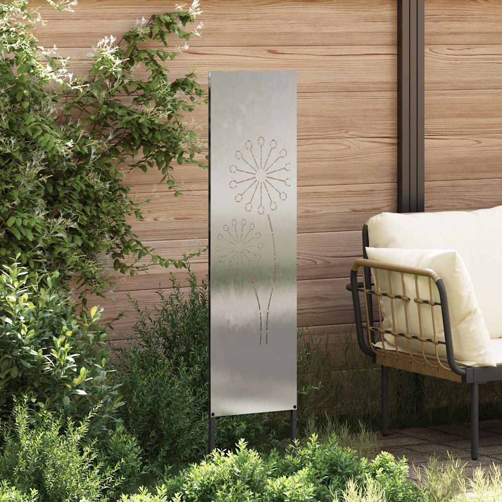 Garden Privacy Screen Silver 32 x 140 cm Stainless steel