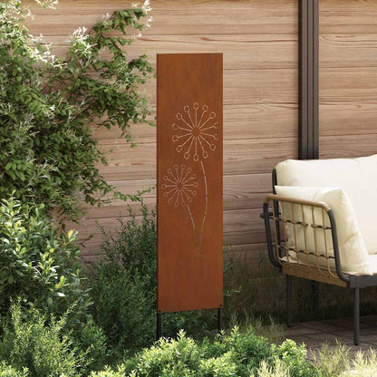 Garden Privacy Screen Rusty 32 x 140 cm Weathering steel