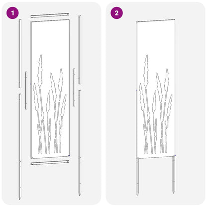 Garden Privacy Screen Black 32 x 140 cm Cold-rolled steel
