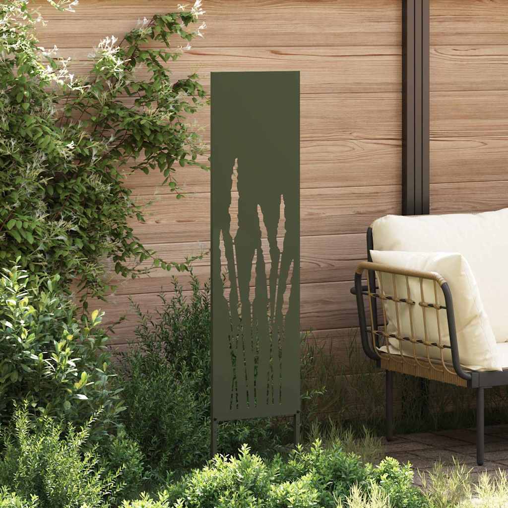 Garden Privacy Screen Olive green 32 x 140 cm Cold-rolled steel