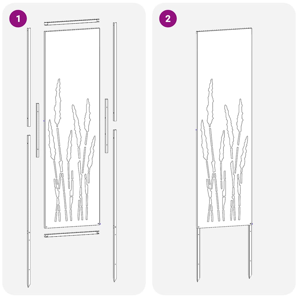 Garden Privacy Screen Silver 32 x 140 cm Galvanised steel