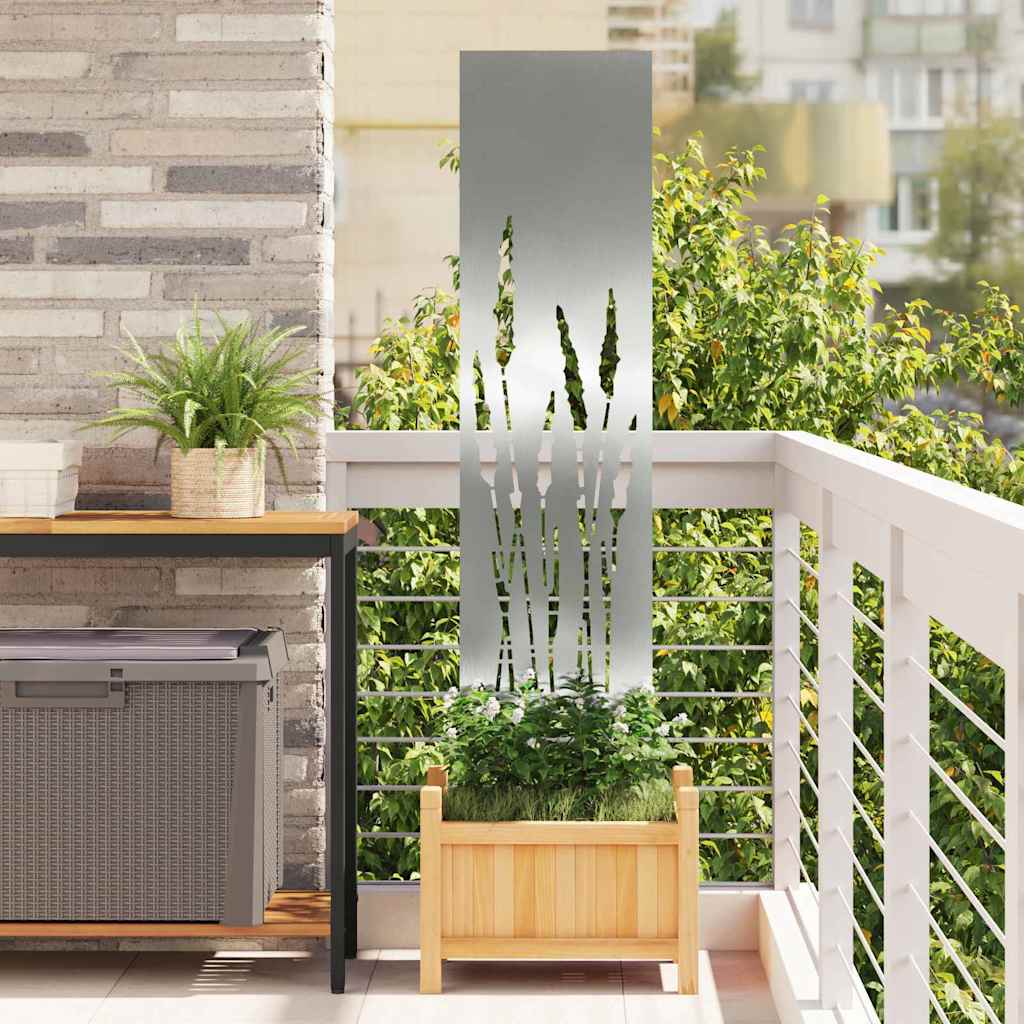 Garden Privacy Screen Silver 32 x 140 cm Galvanised steel