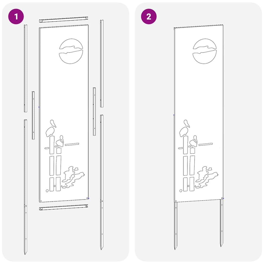 Garden Privacy Screen Rusty 32 x 140 cm Weathering steel