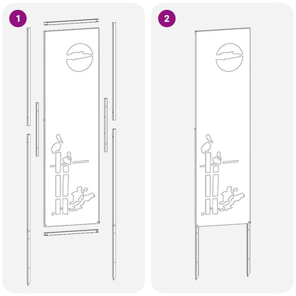 Garden Privacy Screen Rusty 32 x 140 cm Weathering steel