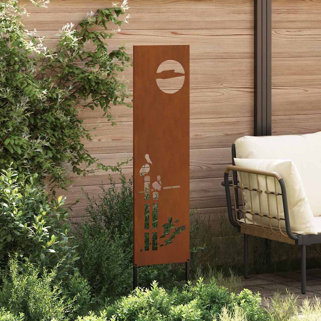 Garden Privacy Screen Rusty 32 x 140 cm Weathering steel