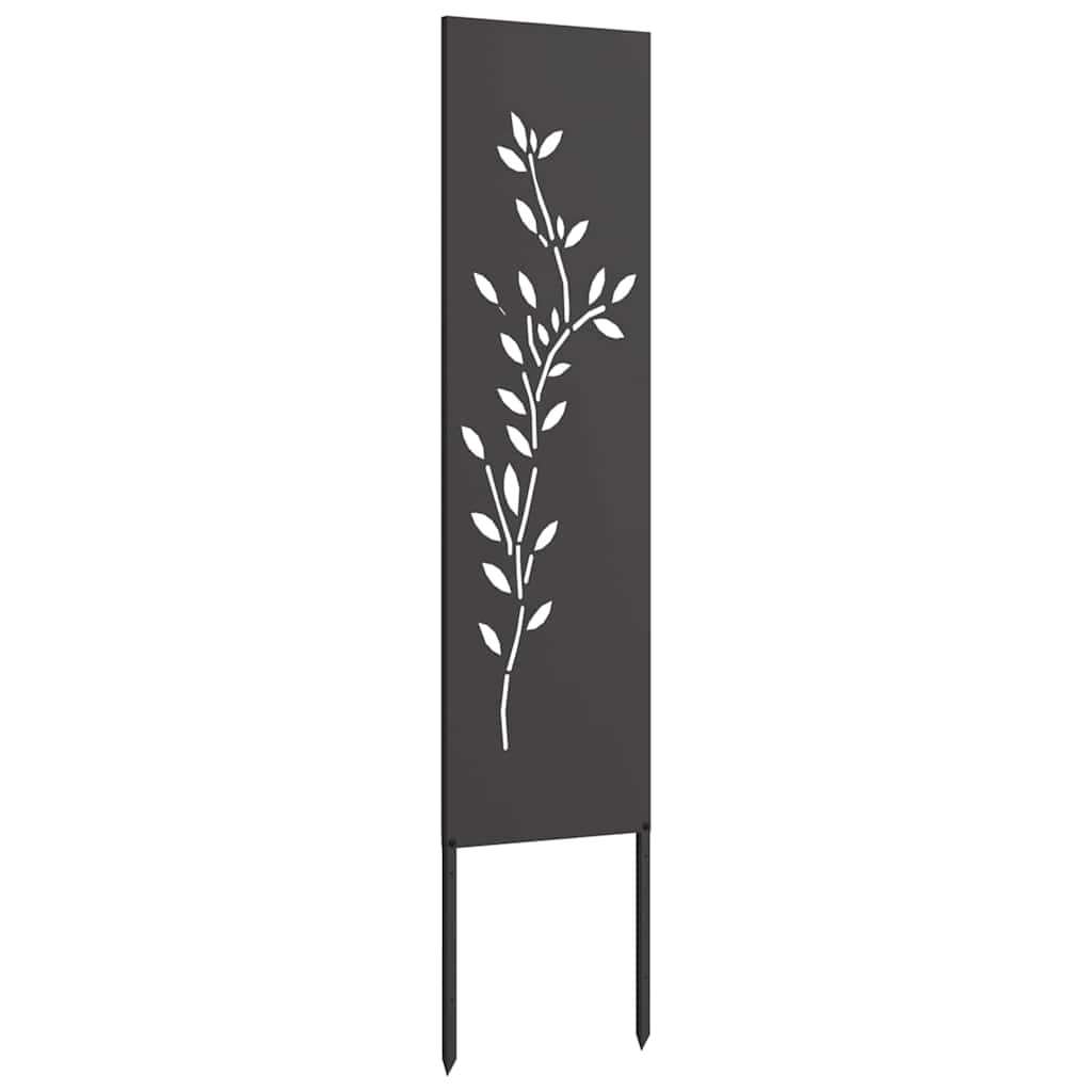 Garden Privacy Screen Black 32 x 140 cm Cold-rolled steel
