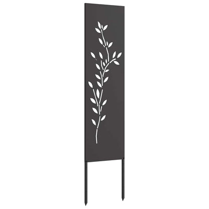 Garden Privacy Screen Black 32 x 140 cm Cold-rolled steel