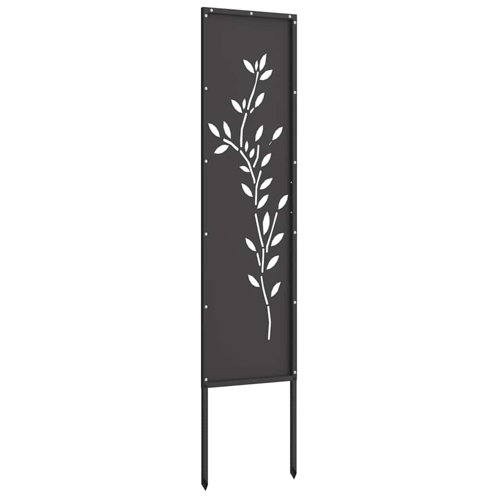 Garden Privacy Screen Black 32 x 140 cm Cold-rolled steel