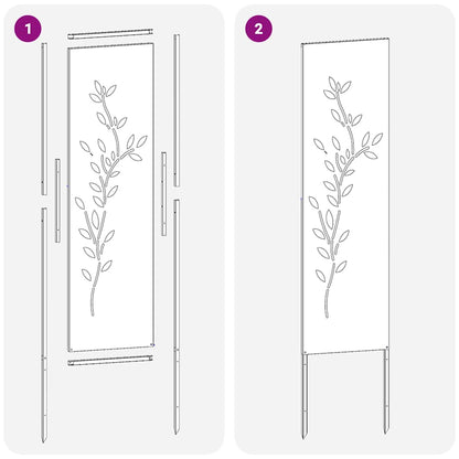 Garden Privacy Screen White 32 x 140 cm Cold-rolled steel