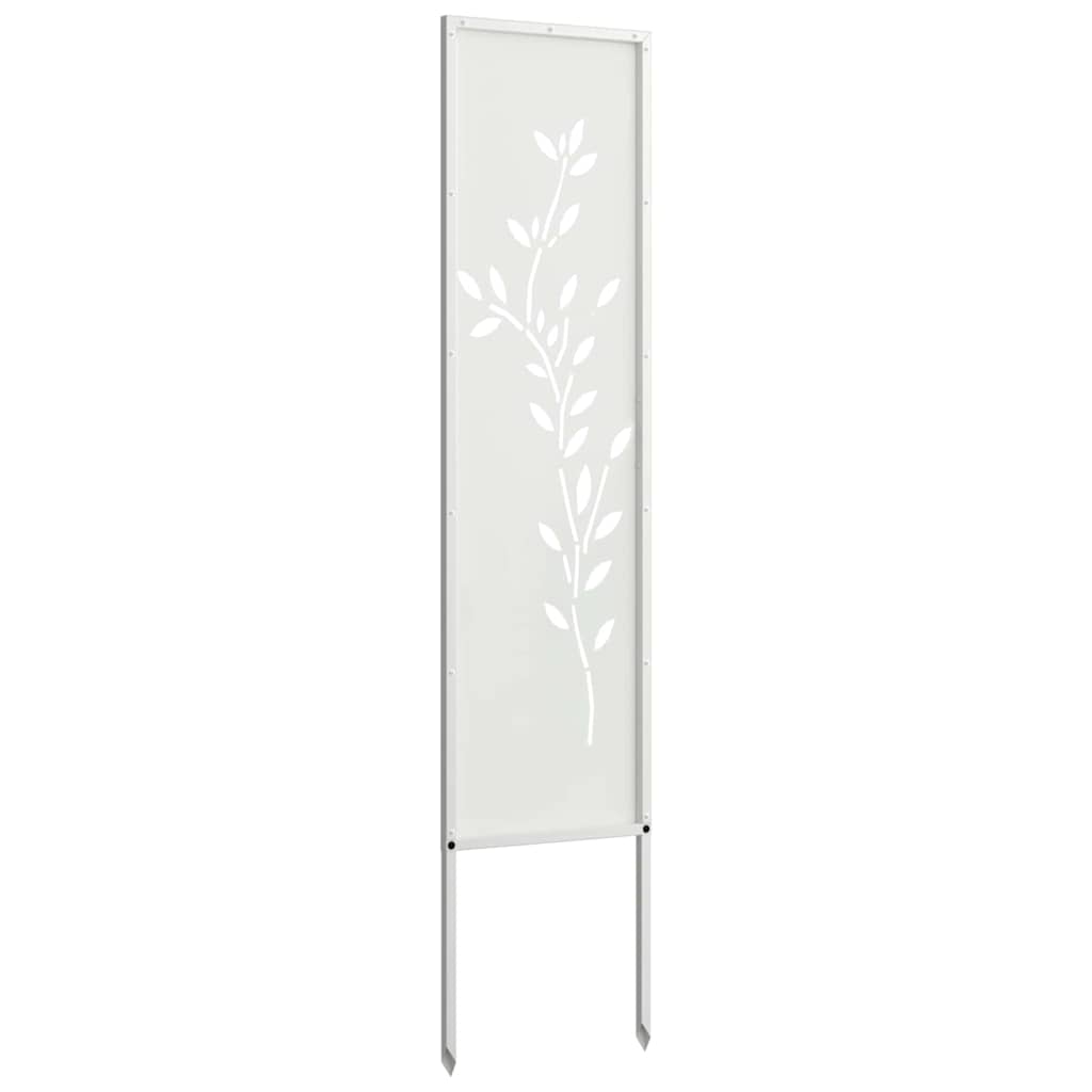 Garden Privacy Screen White 32 x 140 cm Cold-rolled steel
