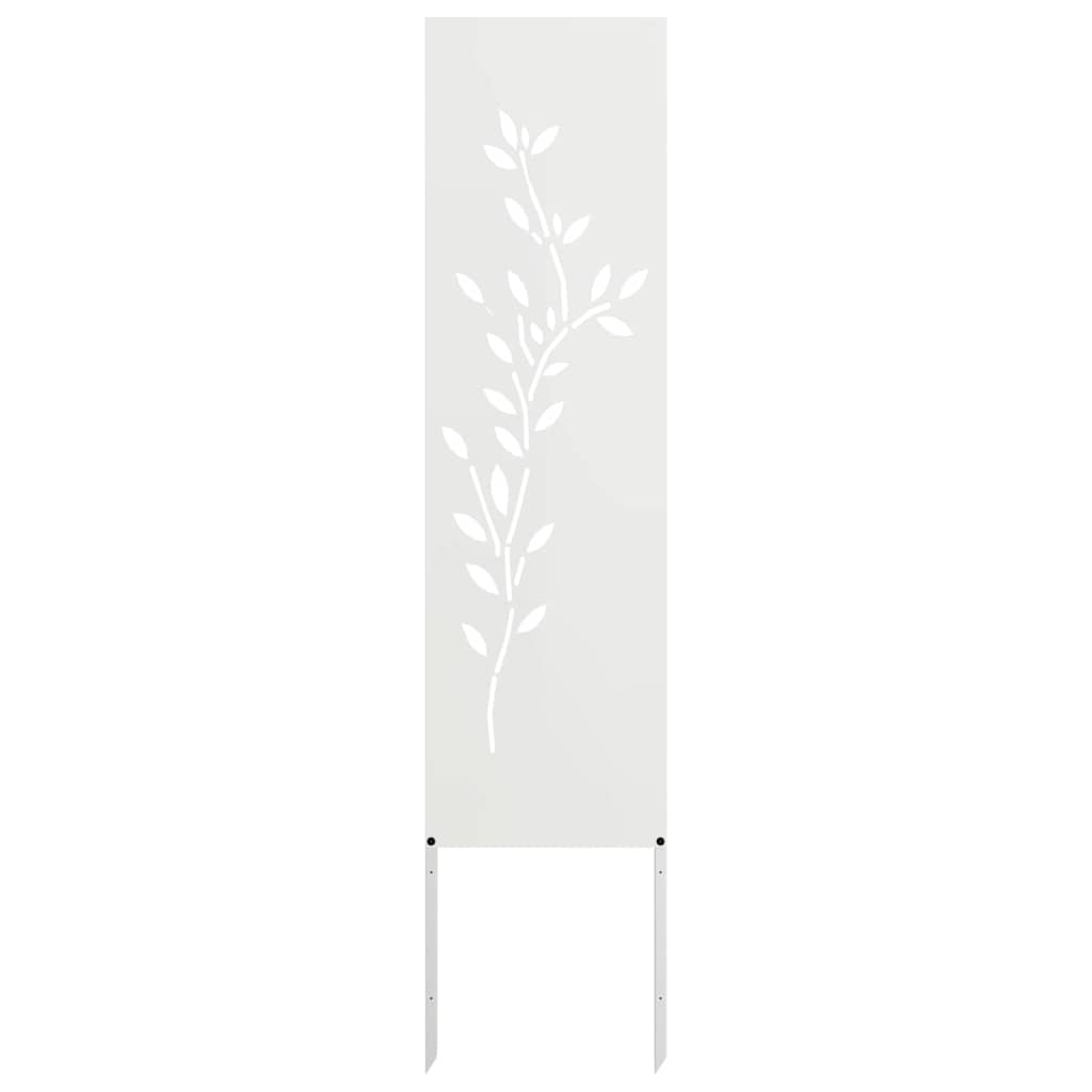 Garden Privacy Screen White 32 x 140 cm Cold-rolled steel