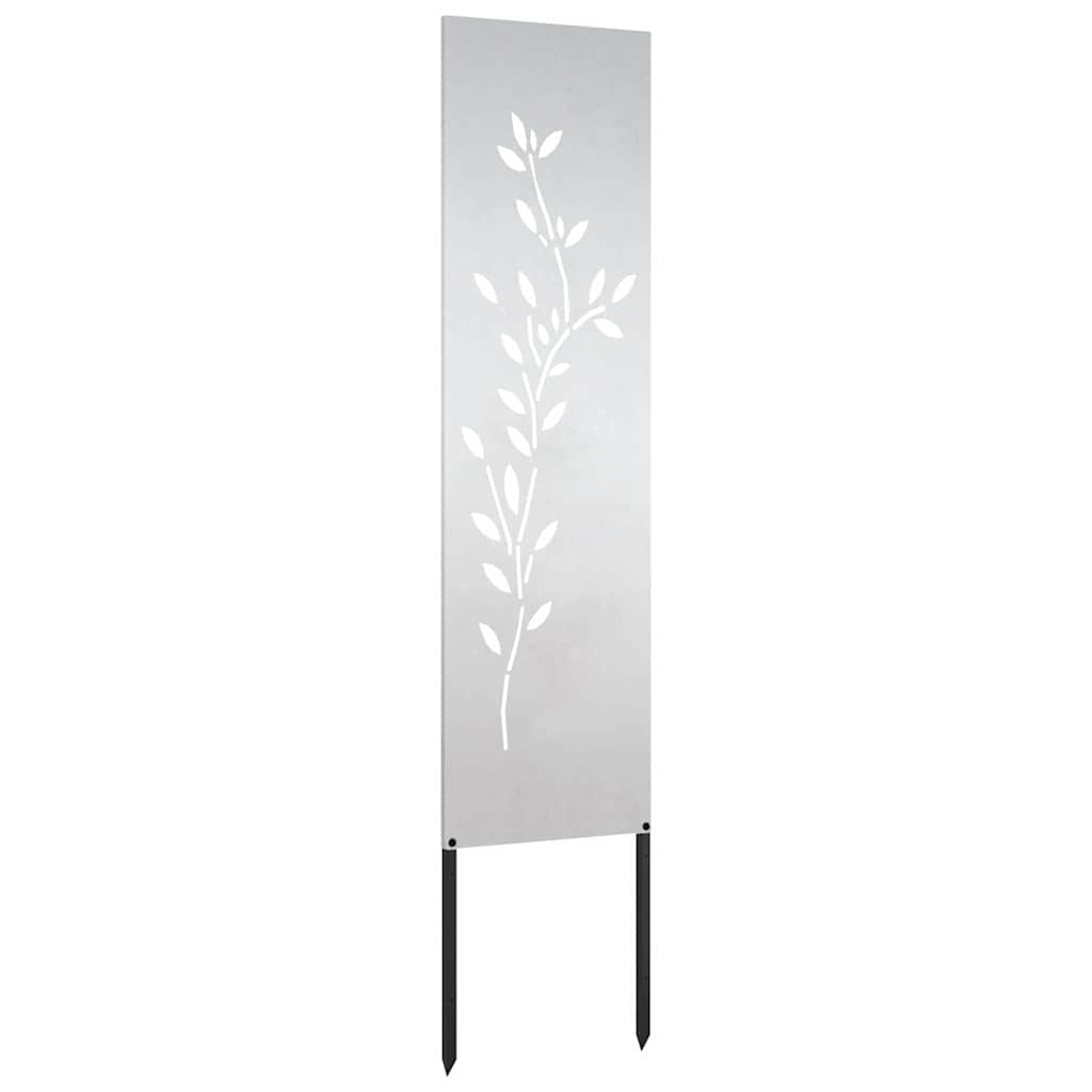Garden Privacy Screen Floral Silver 32 x 140 cm Stainless steel