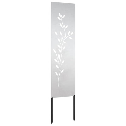 Garden Privacy Screen Floral Silver 32 x 140 cm Stainless steel