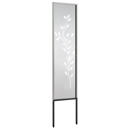 Garden Privacy Screen Floral Silver 32 x 140 cm Stainless steel