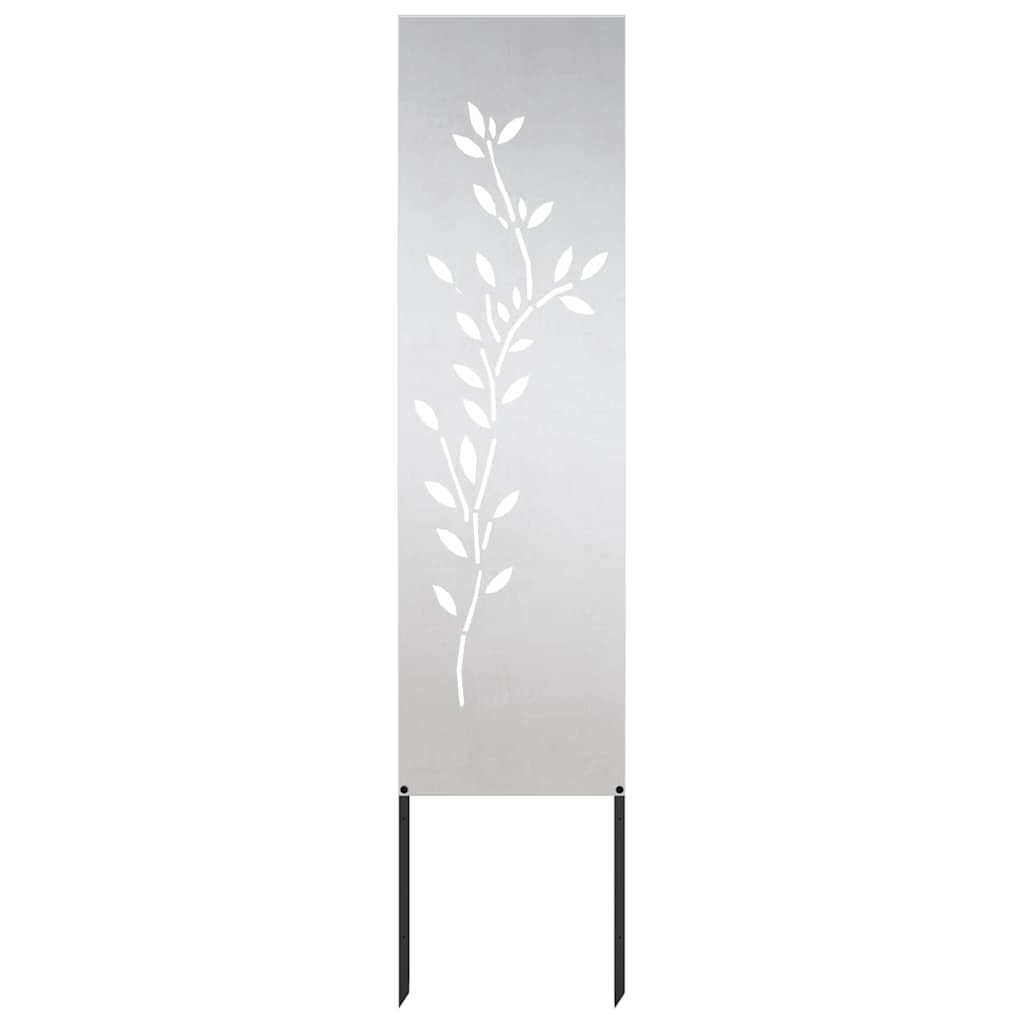 Garden Privacy Screen Floral Silver 32 x 140 cm Stainless steel