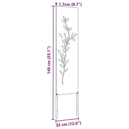 Garden Privacy Screen Silver 32 x 140 cm Galvanised steel