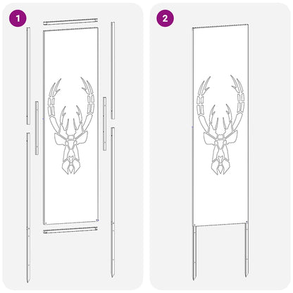 Garden Privacy Screen Black 32 x 140 cm Cold-rolled steel