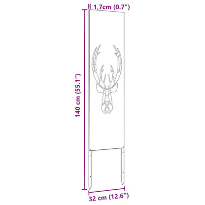 Garden Privacy Screen Black 32 x 140 cm Cold-rolled steel