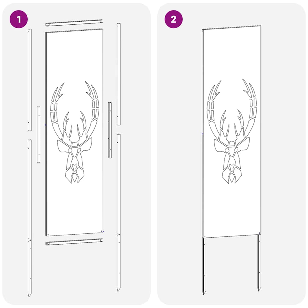 Garden Privacy Screen Rusty 32 x 140 cm Weathering steel