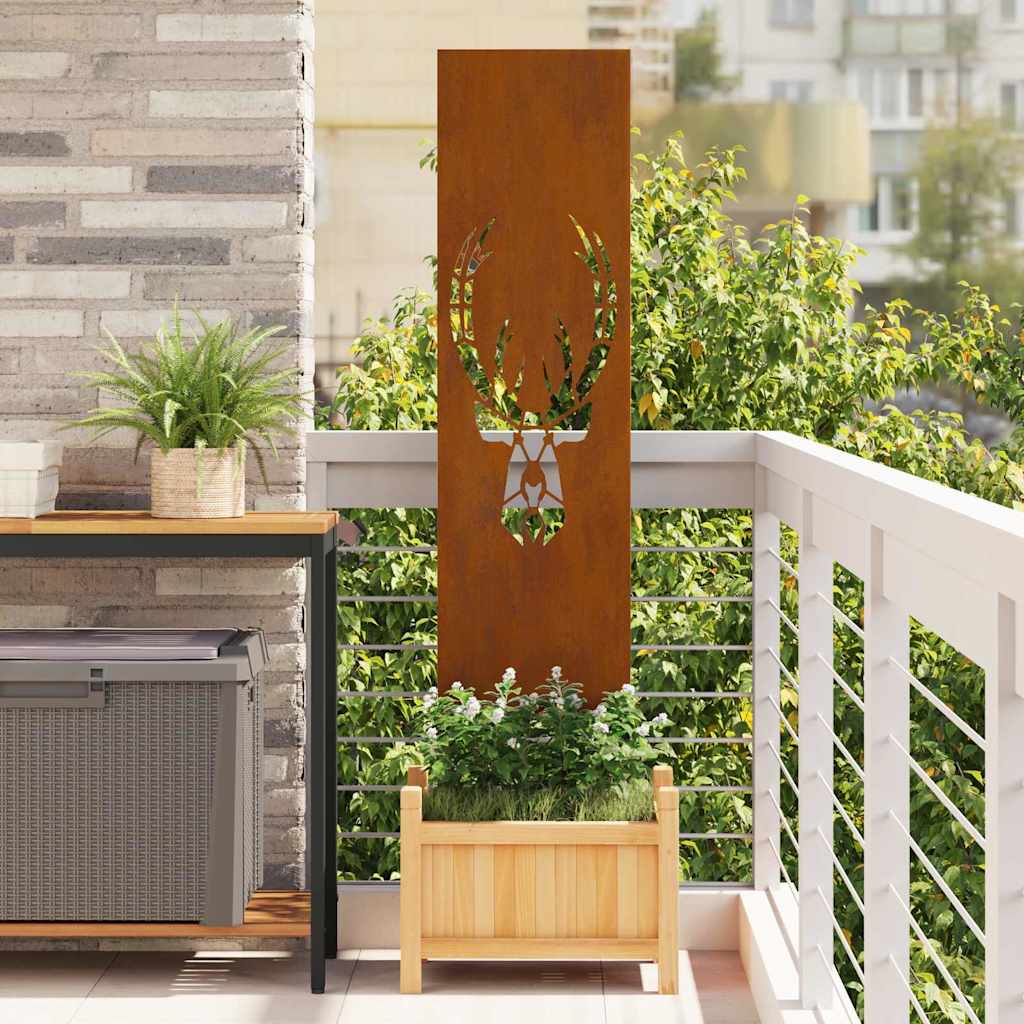 Garden Privacy Screen Rusty 32 x 140 cm Weathering steel