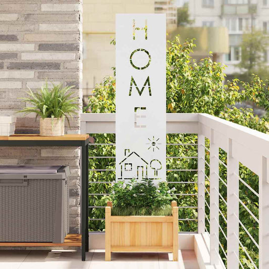 Garden Privacy Screen White 32 x 140 cm Cold-rolled steel