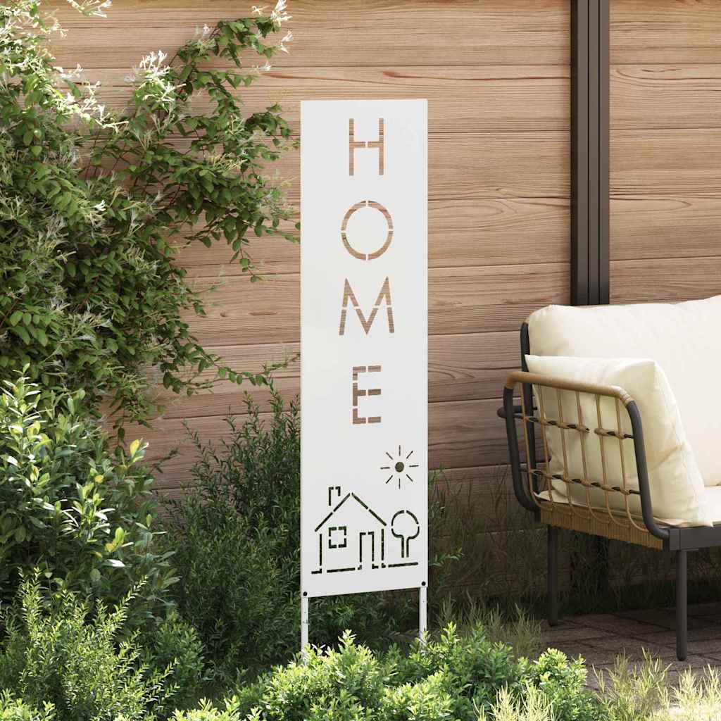 Garden Privacy Screen White 32 x 140 cm Cold-rolled steel