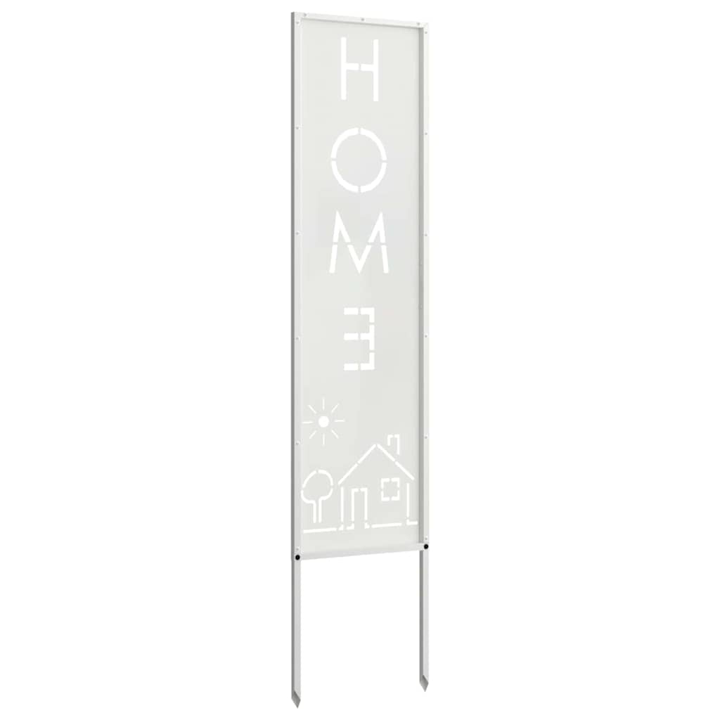 Garden Privacy Screen White 32 x 140 cm Cold-rolled steel