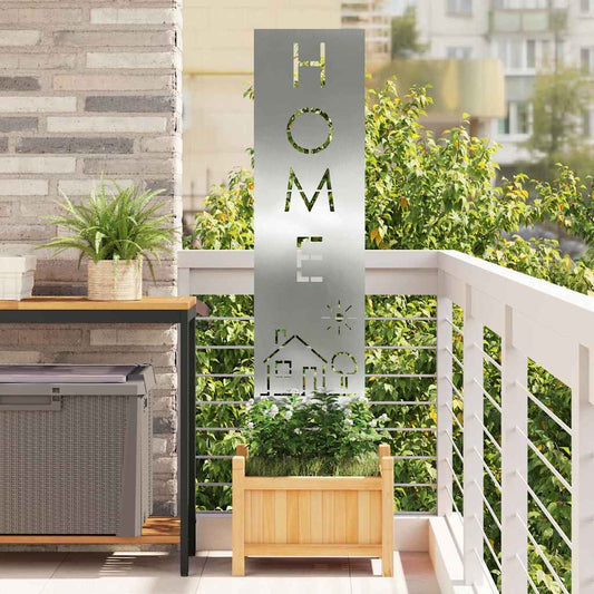 Garden Privacy Screen Silver 32 x 140 cm Galvanised steel