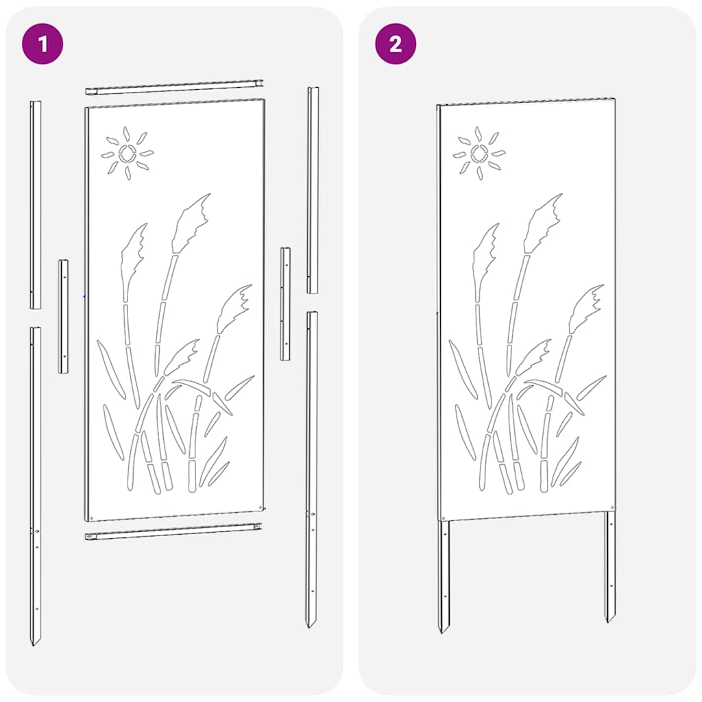 Garden Privacy Screen Black 50 x 140 cm Cold-rolled steel