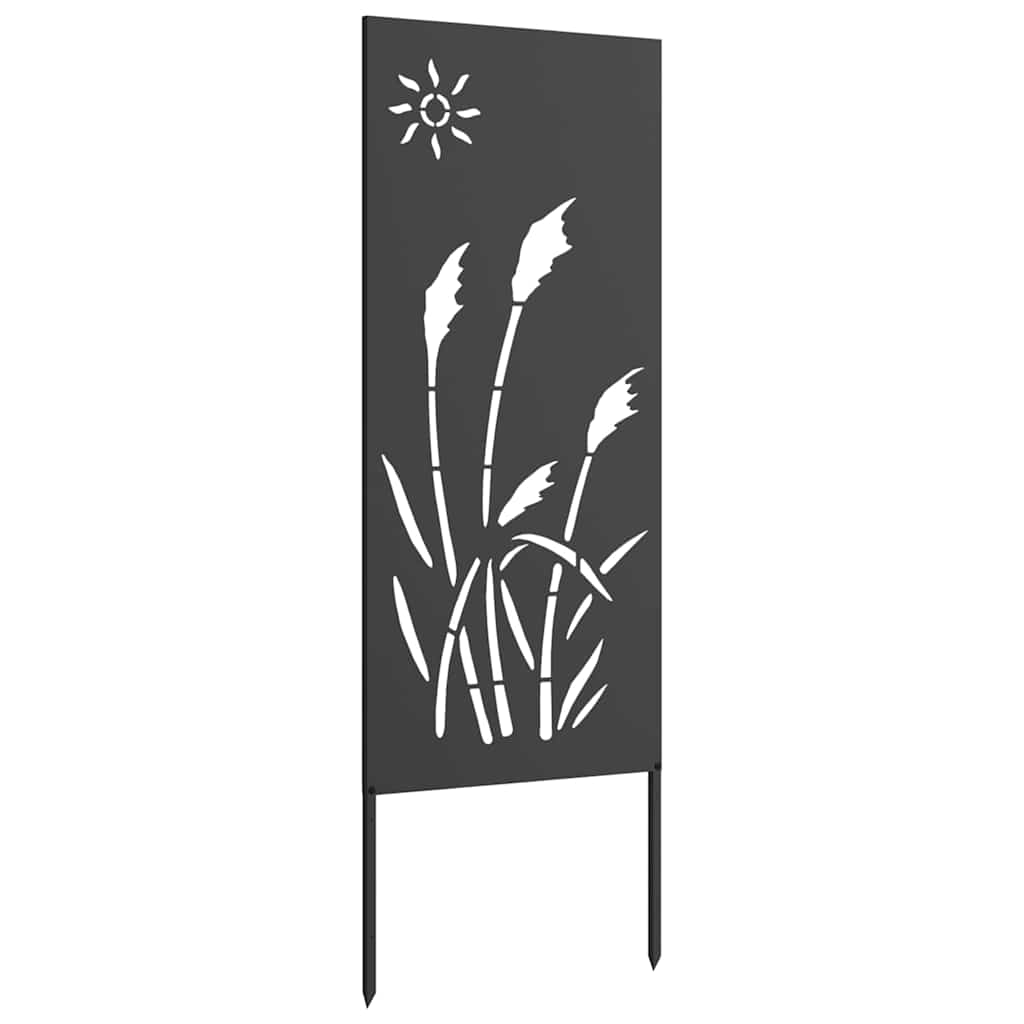 Garden Privacy Screen Black 50 x 140 cm Cold-rolled steel