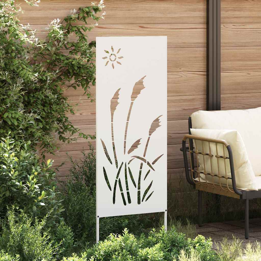 Garden Privacy Screen White 50 x 140 cm Cold-rolled steel