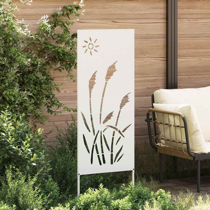 Garden Privacy Screen White 50 x 140 cm Cold-rolled steel