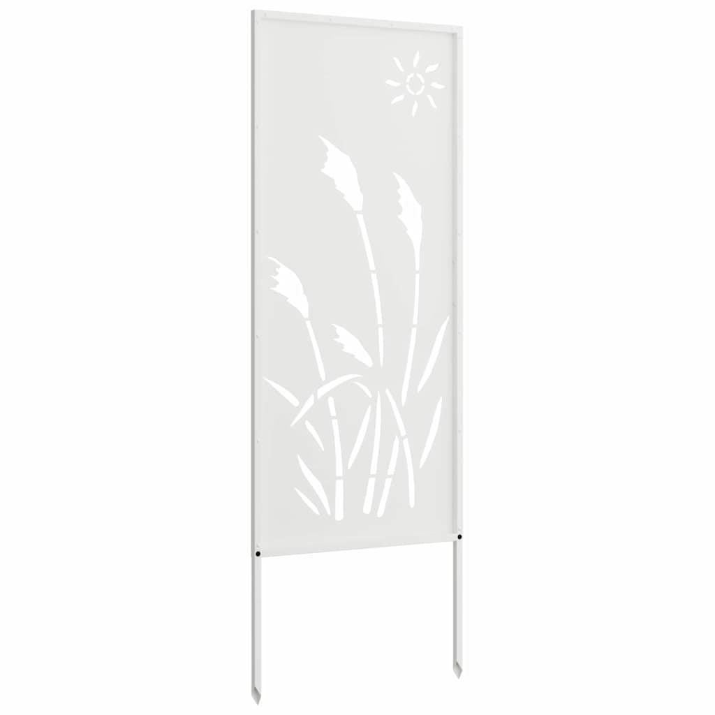 Garden Privacy Screen White 50 x 140 cm Cold-rolled steel