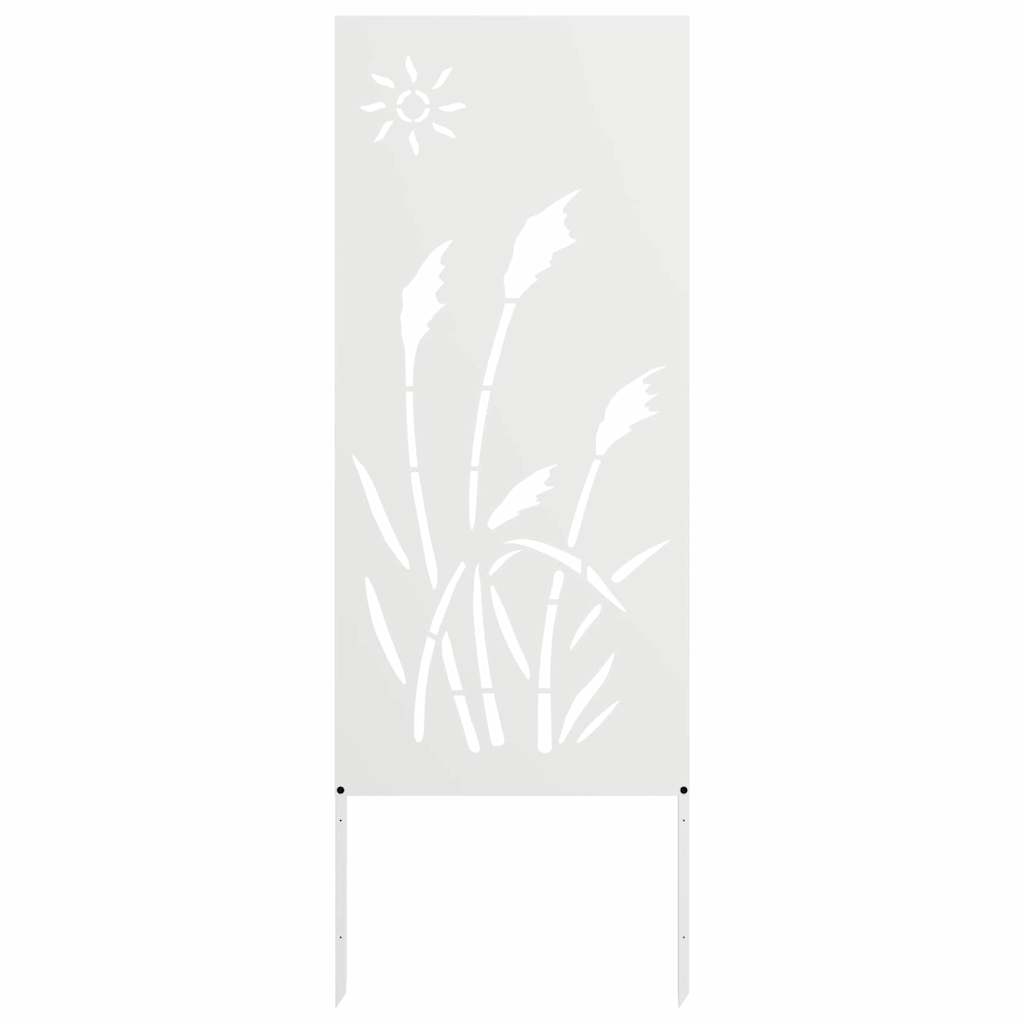 Garden Privacy Screen White 50 x 140 cm Cold-rolled steel