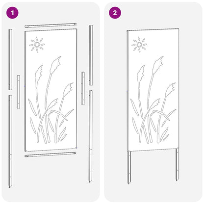 Garden Privacy Screen Silver 50 x 140 cm Stainless steel