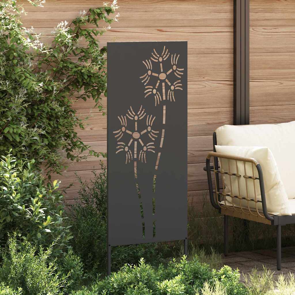 Garden Privacy Screen Black 50 x 140 cm Cold-rolled steel