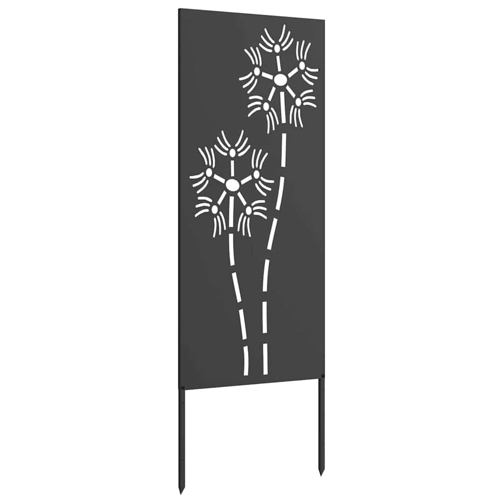 Garden Privacy Screen Black 50 x 140 cm Cold-rolled steel