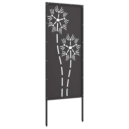 Garden Privacy Screen Black 50 x 140 cm Cold-rolled steel