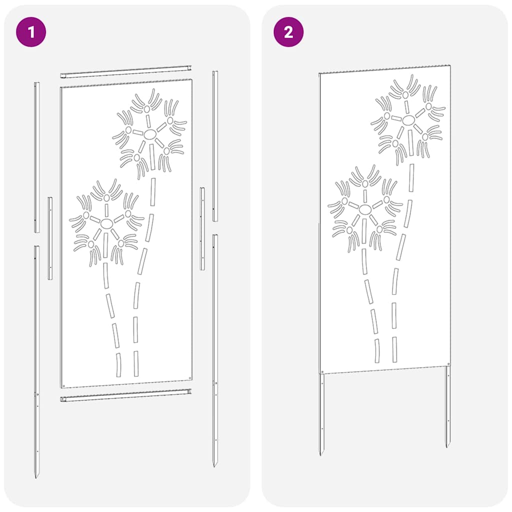 Garden Privacy Screen White 50 x 140 cm Cold-rolled steel