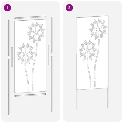 Garden Privacy Screen White 50 x 140 cm Cold-rolled steel