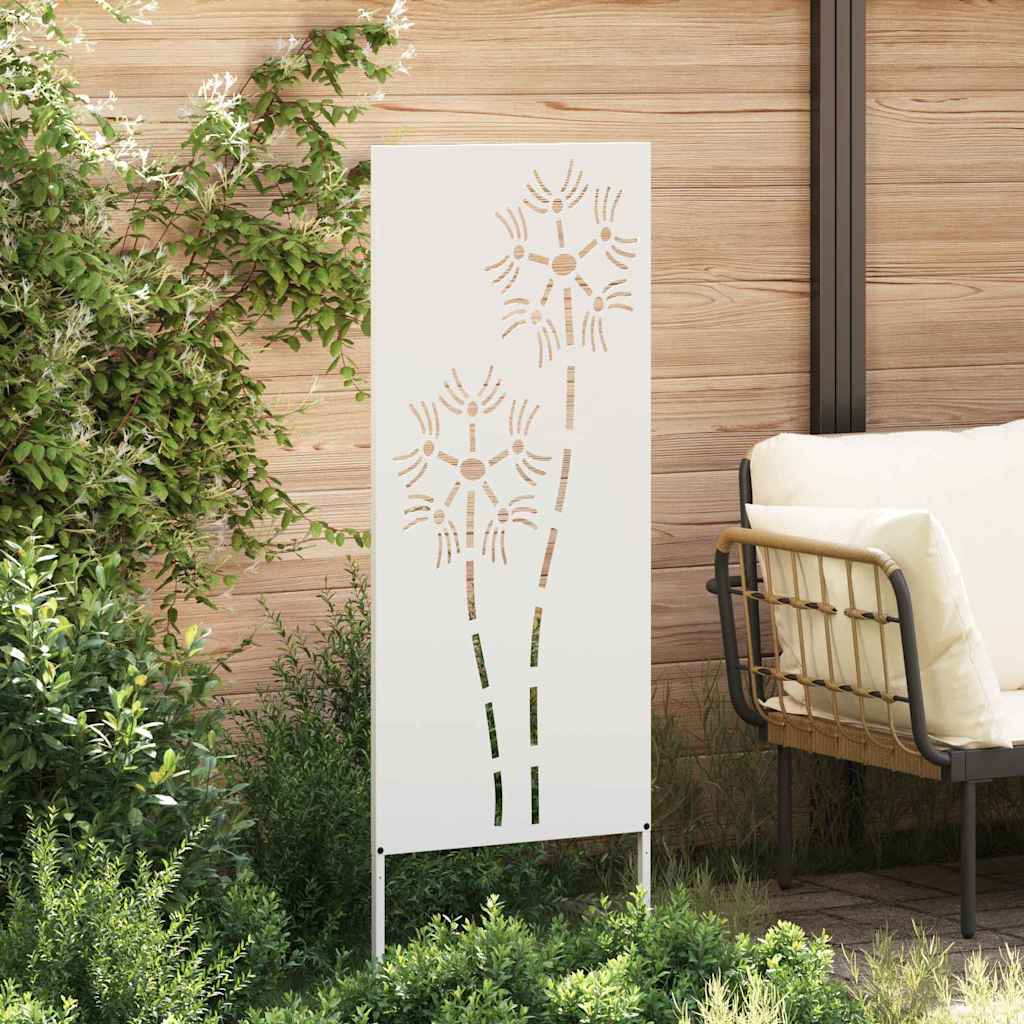 Garden Privacy Screen White 50 x 140 cm Cold-rolled steel