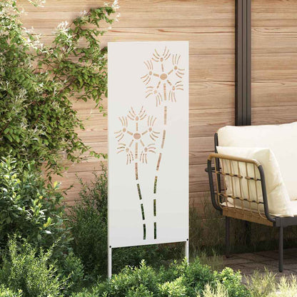 Garden Privacy Screen White 50 x 140 cm Cold-rolled steel